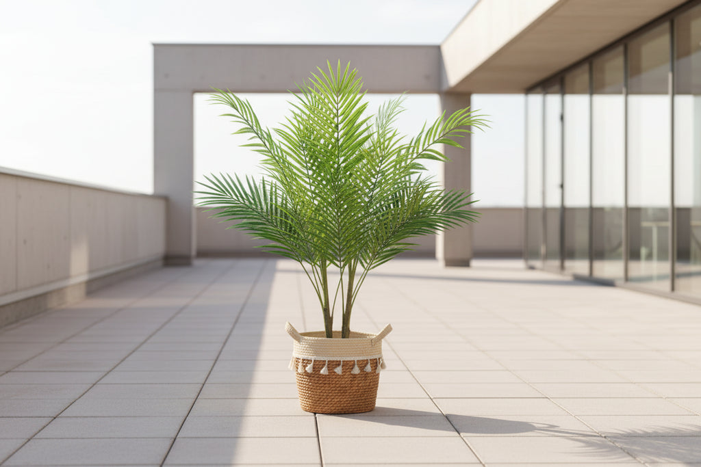 TropiGrand™ Large Artificial Palm Tree 80–125cm – Lifelike Monstera & Fern Plant