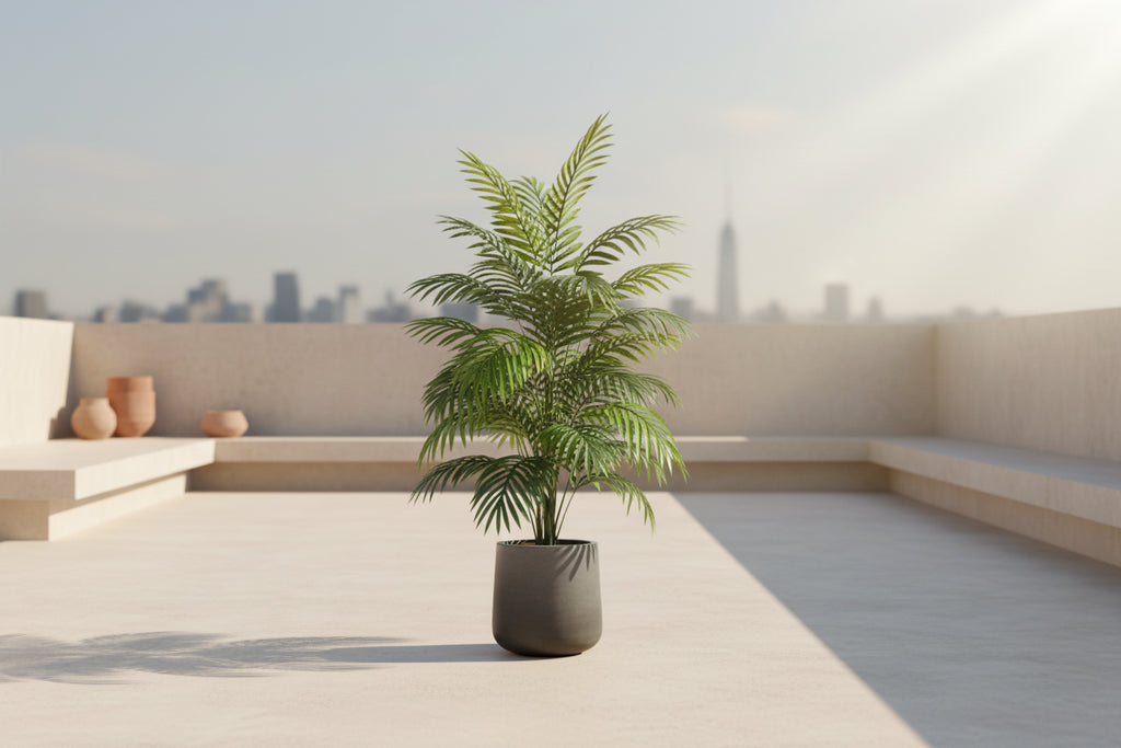 UrbanTropics™ Large Artificial Palm Tree 90–120cm – Lifelike Monstera Leaf Plant