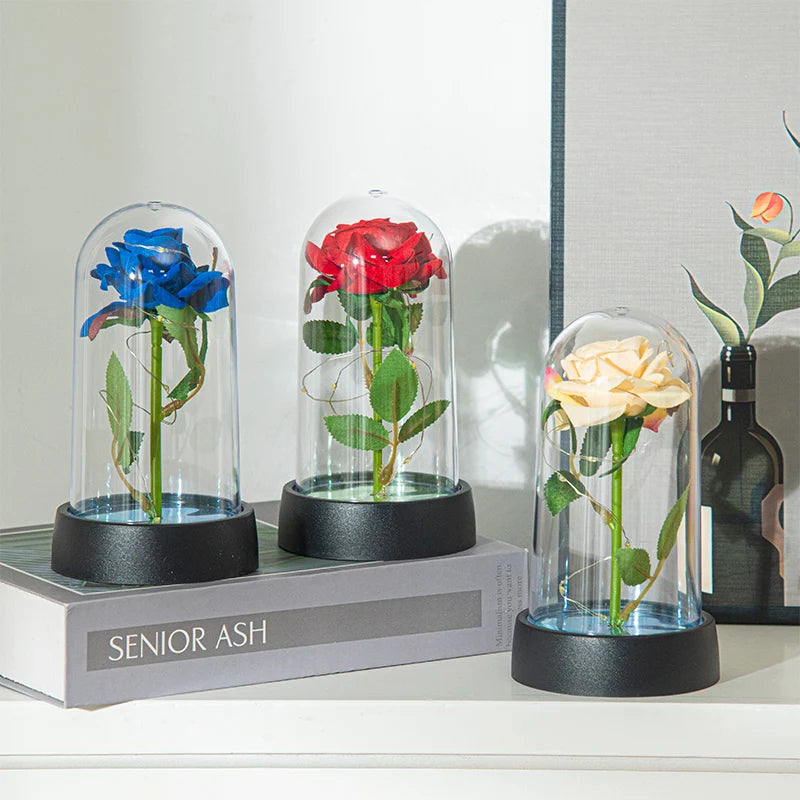 EternaGlow™ LED Rose in Glass Dome – Eternal Romantic Gift