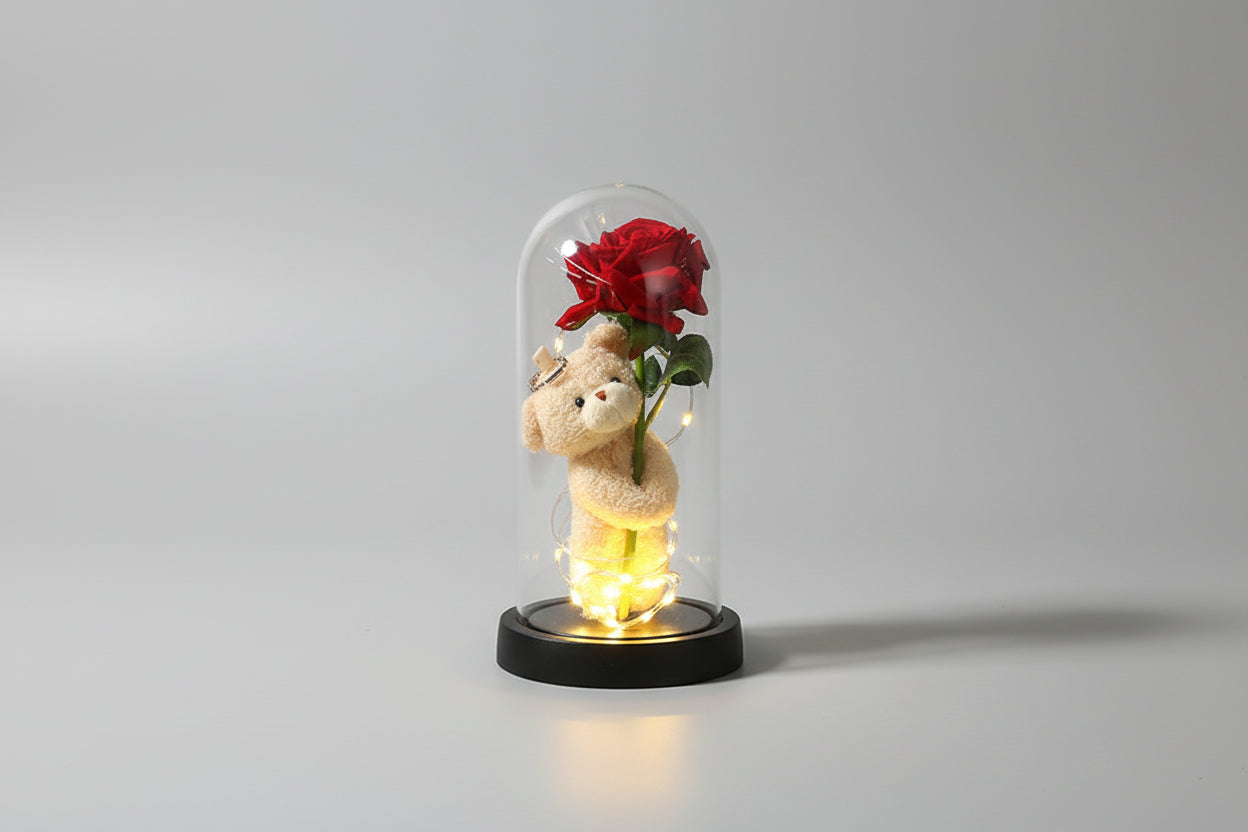 EternaGlow™ LED Rose in Glass Dome – Eternal Romantic Gift