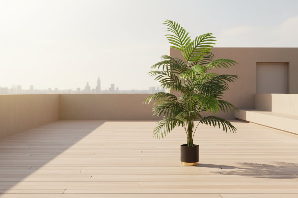 UrbanTropics™ Large Artificial Palm Tree 90–120cm – Lifelike Monstera Leaf Plant