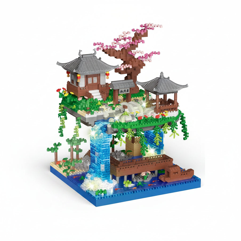 SakuraGlow™ LED Micro Block Treehouse – Build Your Own Romantic Nightscape