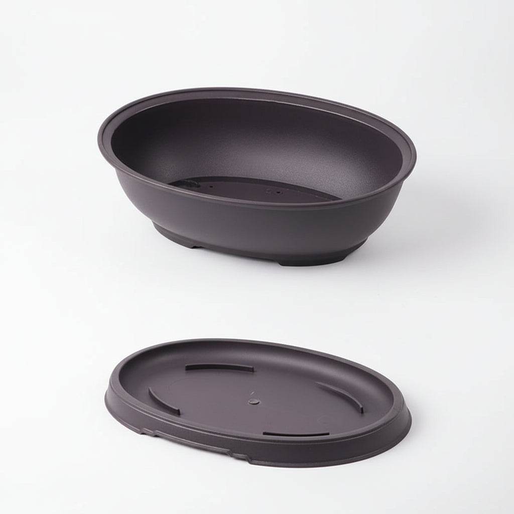 ClayZen™ Rectangular Bonsai Pot – Purple Clay Style Garden Planter