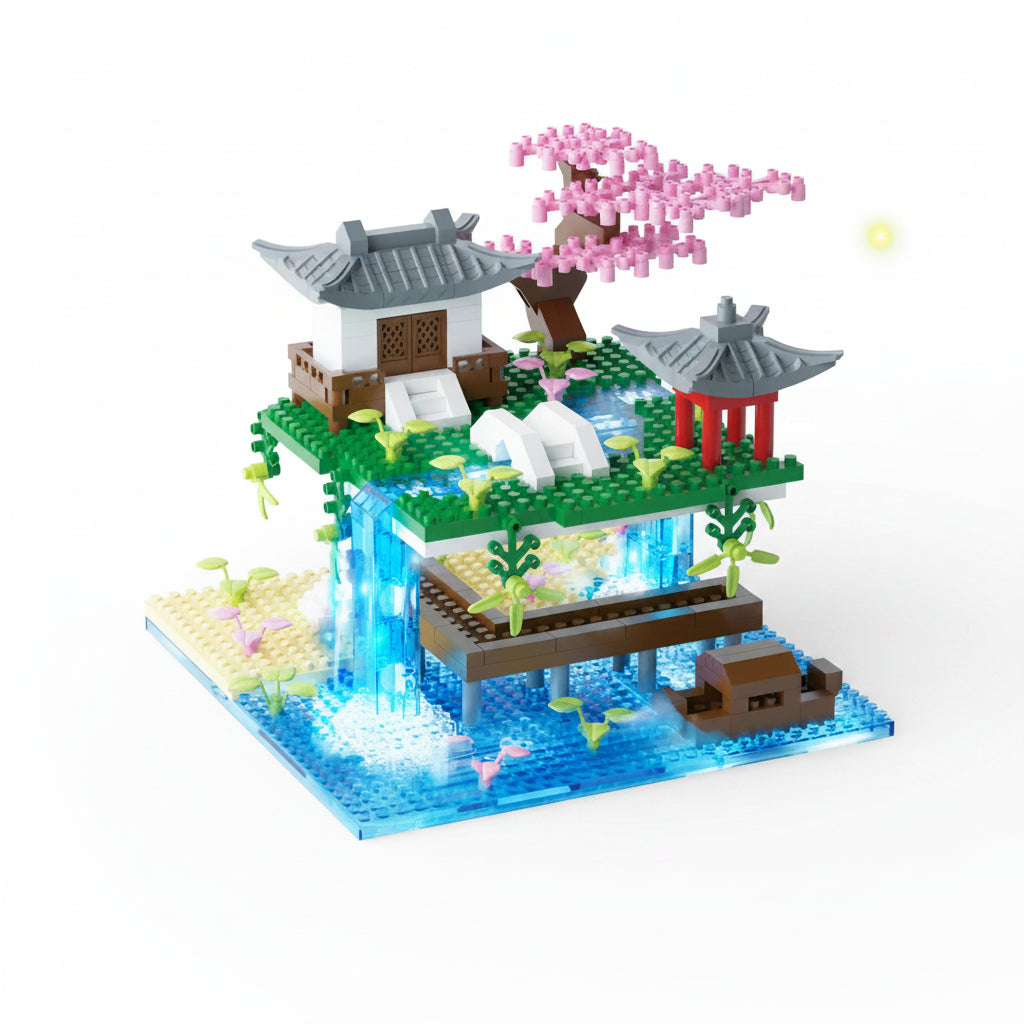 SakuraGlow™ LED Micro Block Treehouse – Build Your Own Romantic Nightscape