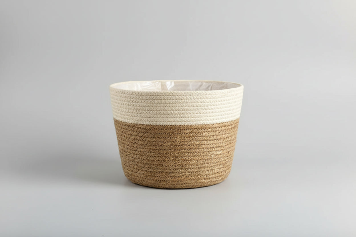 BohoWeave™ Straw Plant Basket – Natural Woven Pot Cover for Indoor & Outdoor Décor