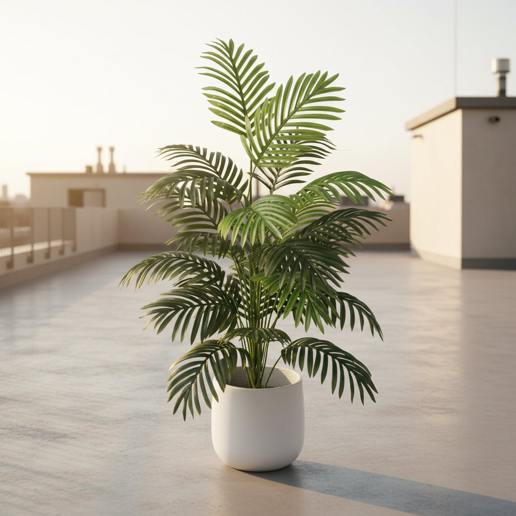UrbanTropics™ Large Artificial Palm Tree 90–120cm – Lifelike Monstera Leaf Plant