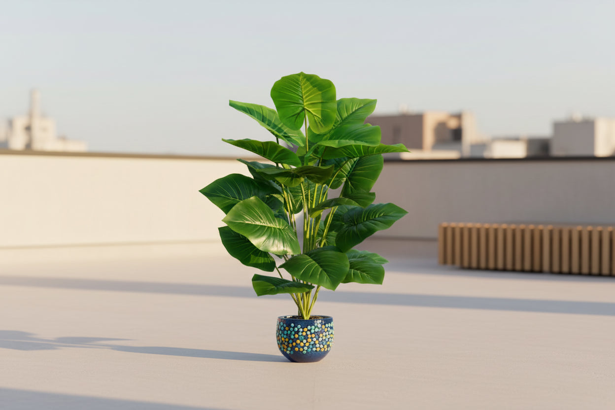 TropiLuxe™ 100cm Artificial Palm Tree – Lifelike 18-Leaf Tropical Décor