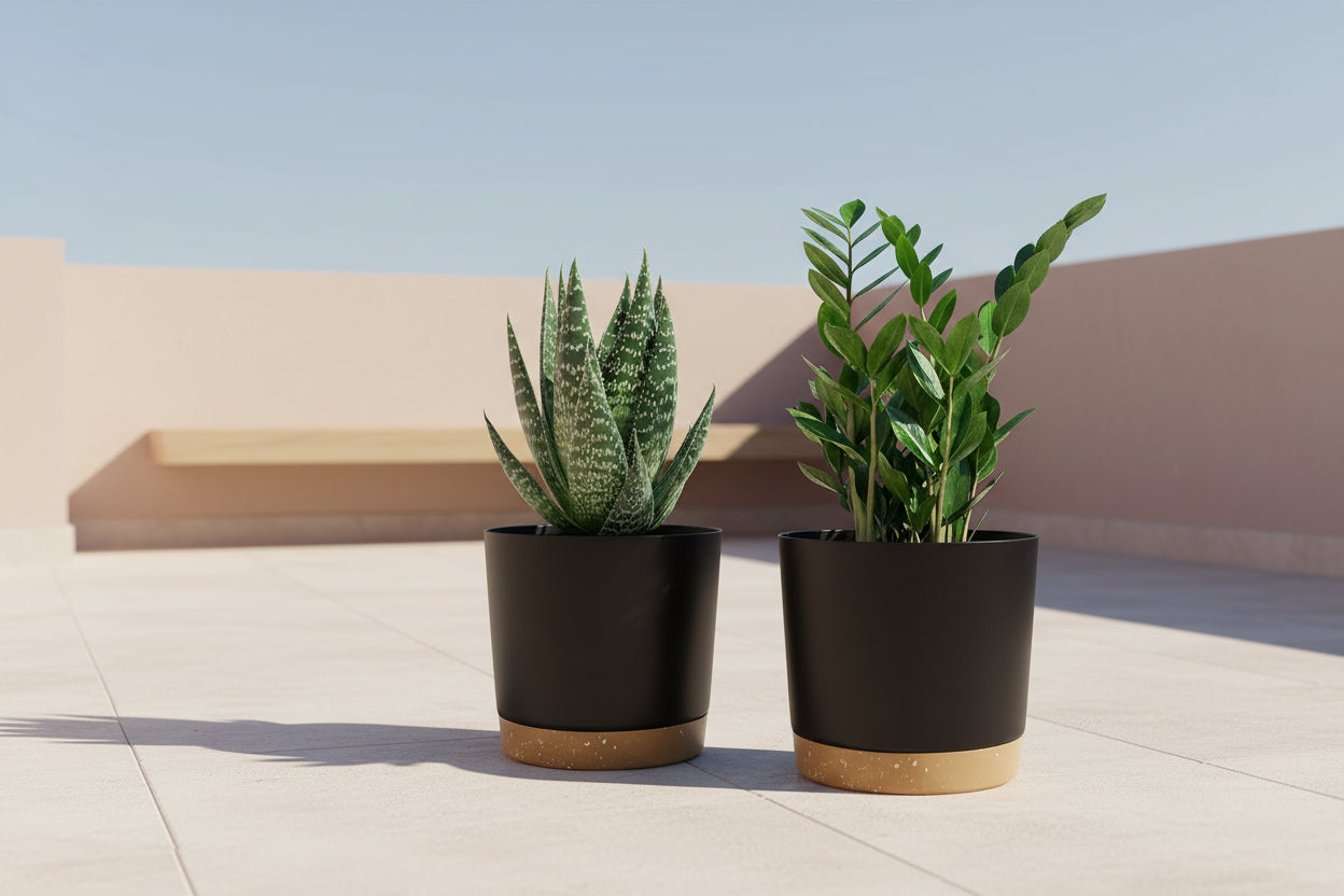 EasyDrain™ 2PCS Flower Pots – Removable Base Smart Planters (16.5cm)