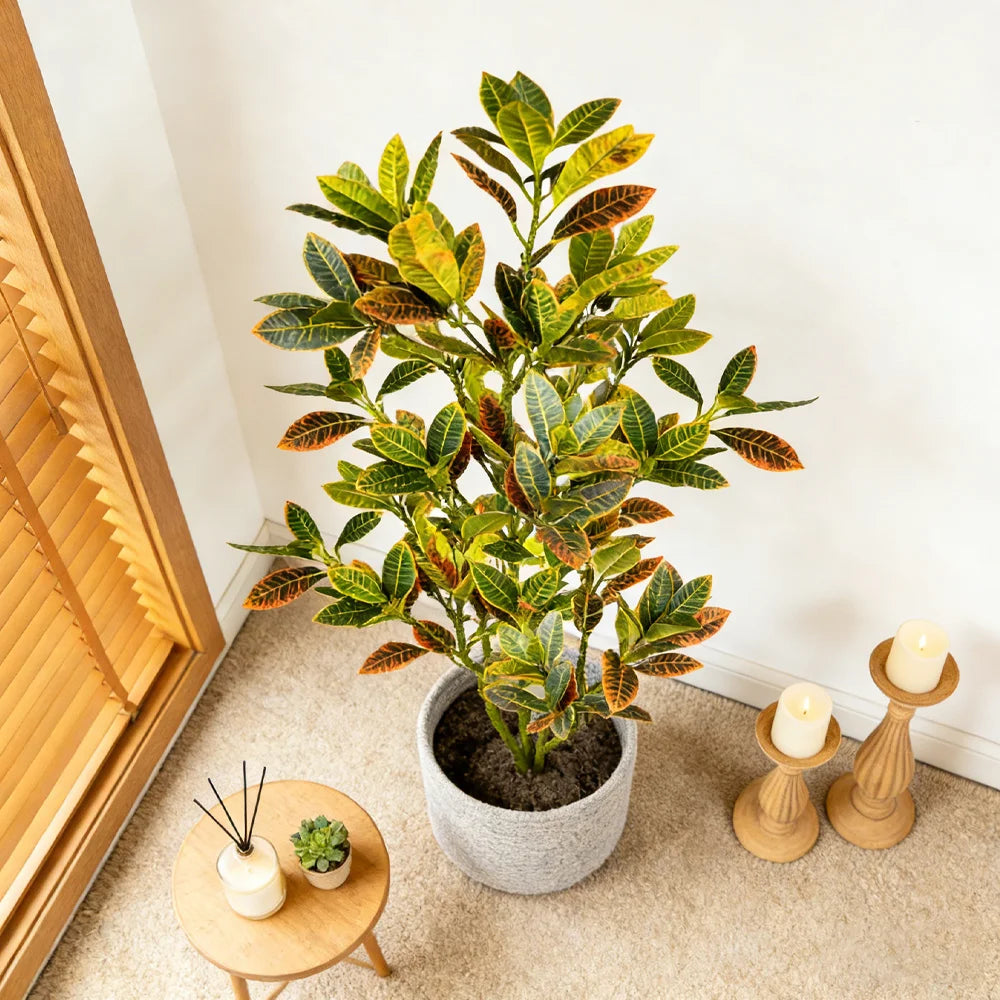 FicusLuxe™ Artificial Banyan Tree 80–120cm – Lifelike Fiddle Leaf Fig Plant