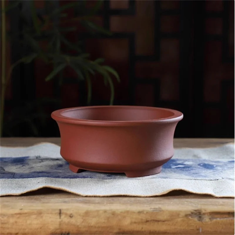 CeramiZen™ Bonsai Pot – Minimalist Round Ceramic Planter (4 Colours)