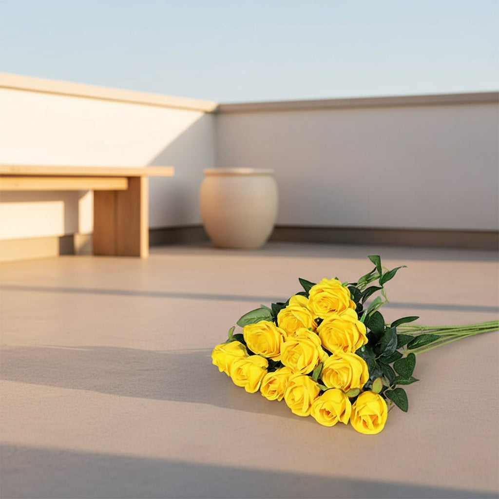 RoseLuxe™ 12PCS Artificial Rose Bouquet – Elegant Floral Set for Home & Events