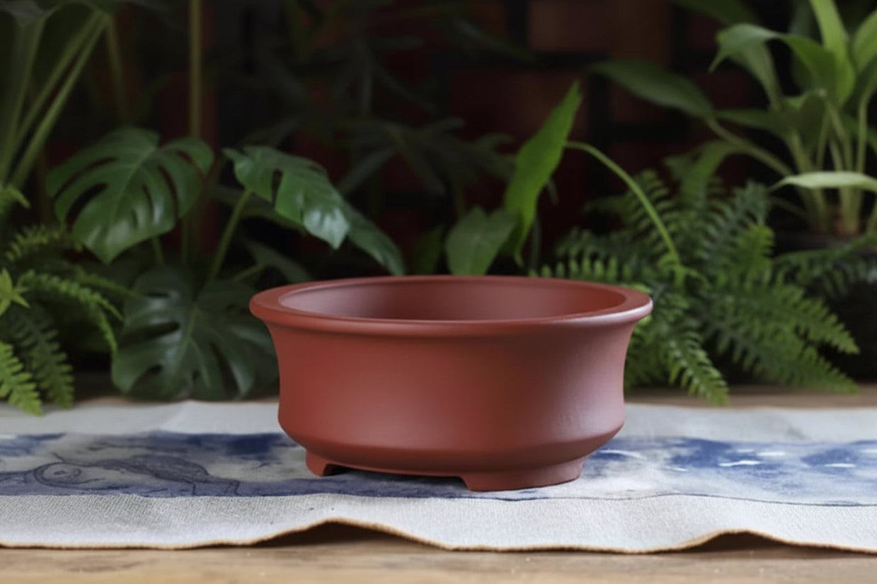 CeramiZen™ Bonsai Pot – Minimalist Round Ceramic Planter (4 Colours)