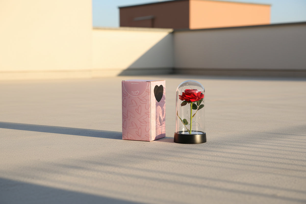 EternaGlow™ LED Rose in Glass Dome – Eternal Romantic Gift