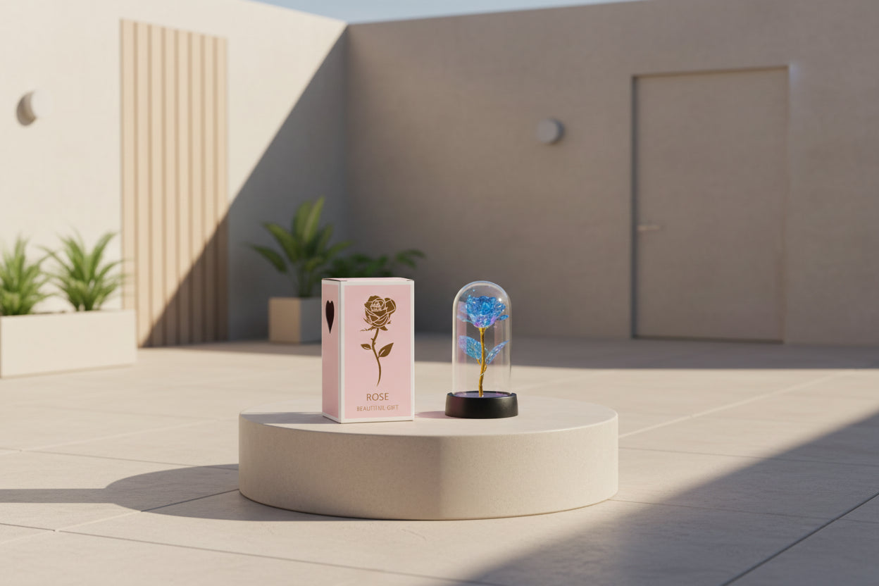 EternaGlow™ LED Rose in Glass Dome – Eternal Romantic Gift