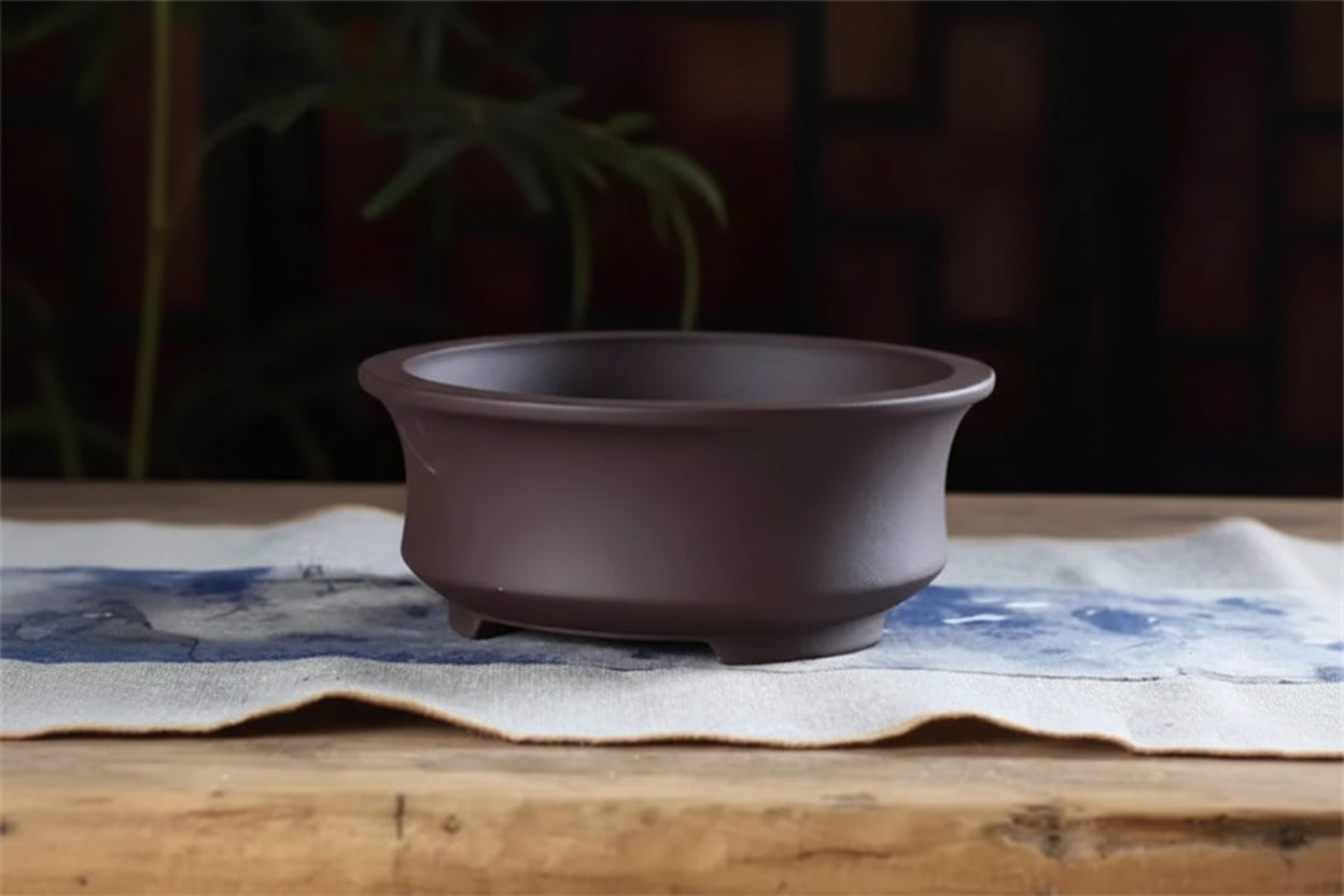 CeramiZen™ Bonsai Pot – Minimalist Round Ceramic Planter (4 Colours)