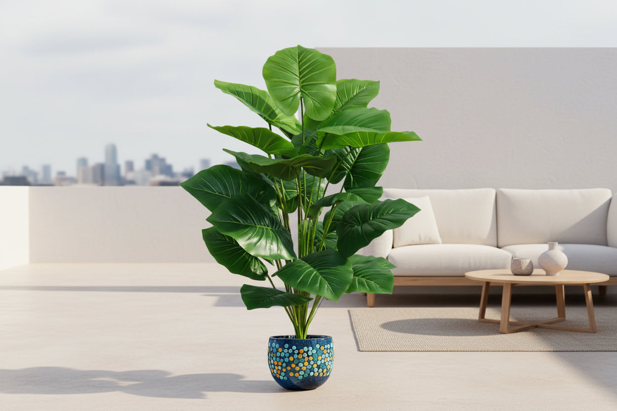 TropiLuxe™ 100cm Artificial Palm Tree – Lifelike 18-Leaf Tropical Décor
