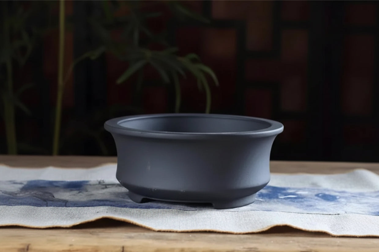 CeramiZen™ Bonsai Pot – Minimalist Round Ceramic Planter (4 Colours)