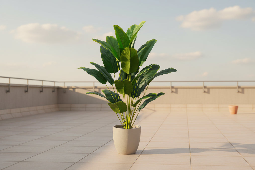 Artificial Tropical Palm Tree with Real Touch Monstera Leaves
