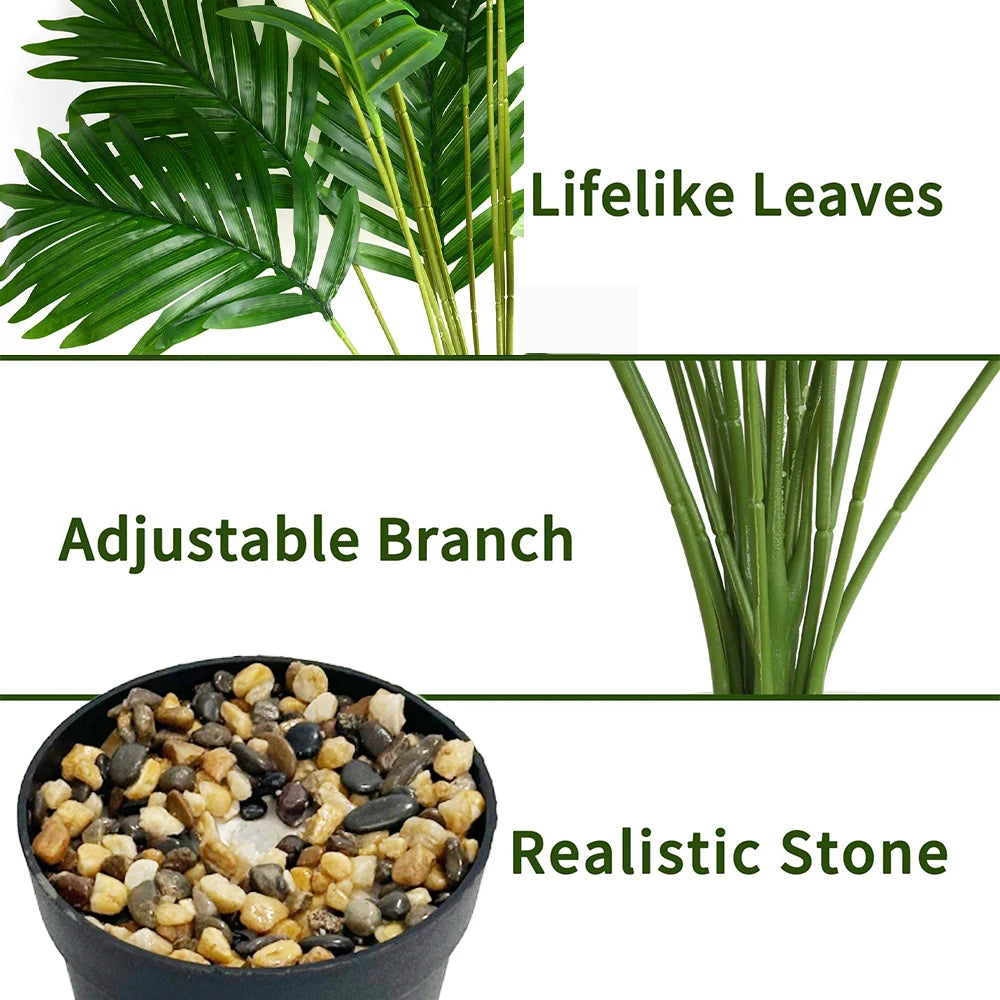 ArecaLuxe™ Artificial Palm Tree – 24-Leaf Lifelike Indoor & Outdoor Plant