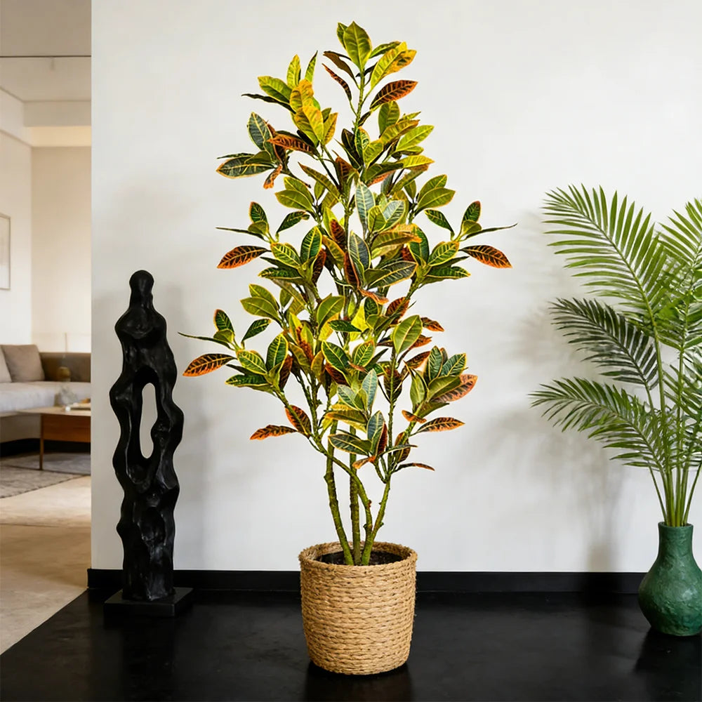 FicusLuxe™ Artificial Banyan Tree 80–120cm – Lifelike Fiddle Leaf Fig Plant