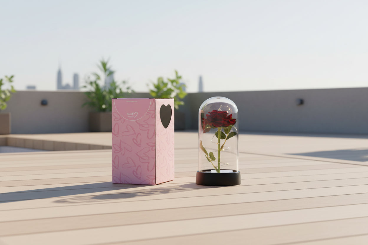 EternaGlow™ LED Rose in Glass Dome – Eternal Romantic Gift