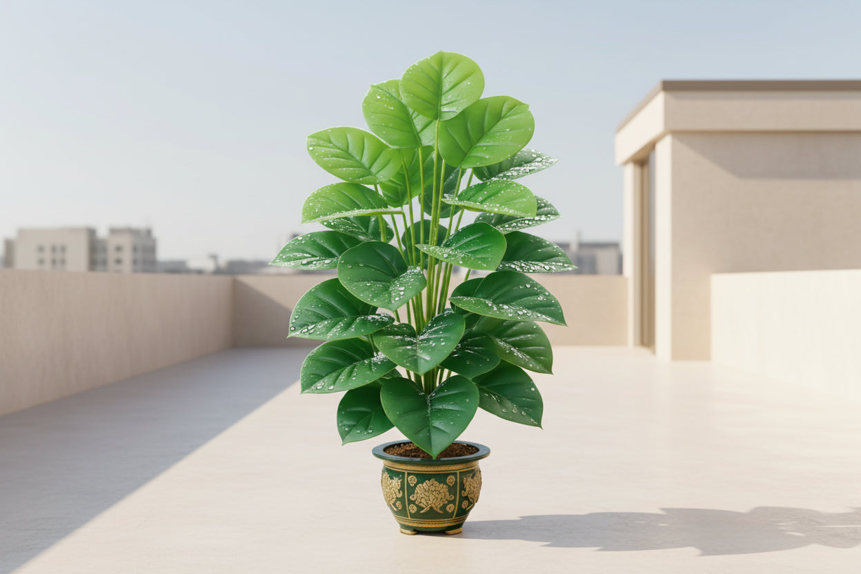 PothosLuxe™ Artificial Plant – 24-Leaf Tall Faux Greenery in Pot