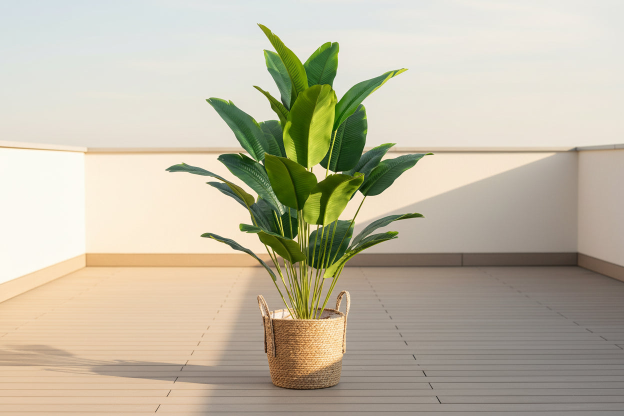 Artificial Tropical Palm Tree with Real Touch Monstera Leaves