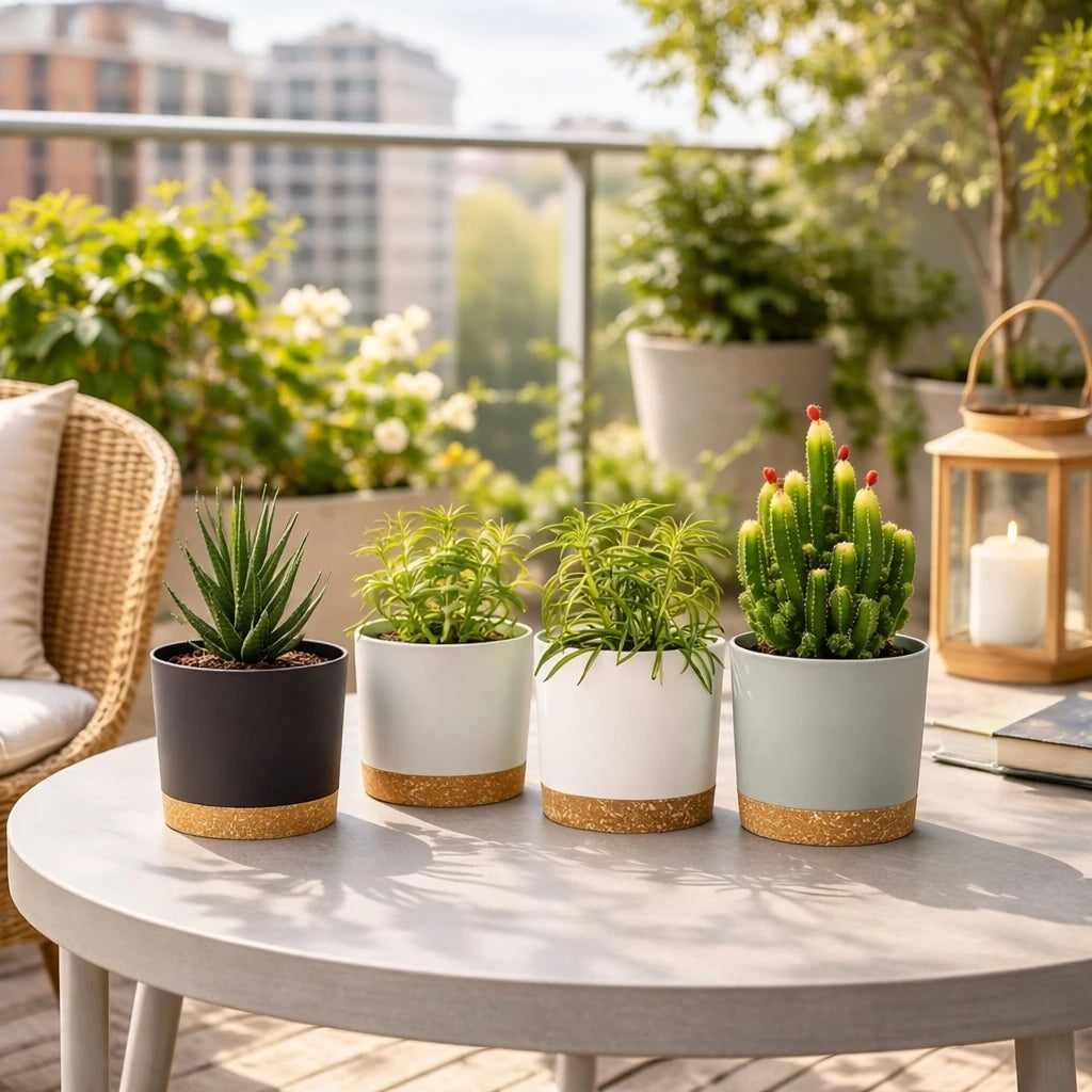 EasyDrain™ 2PCS Flower Pots – Removable Base Smart Planters (16.5cm)