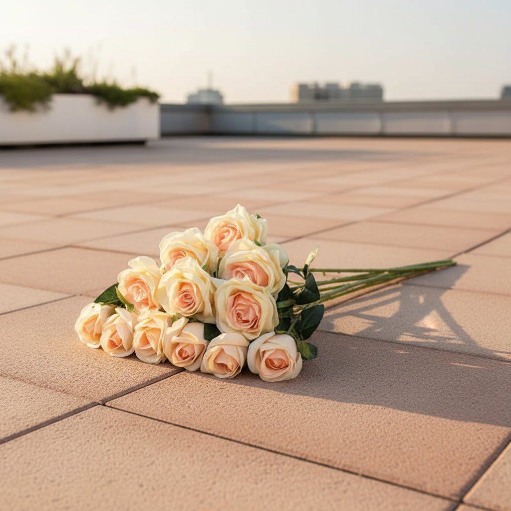 RoseLuxe™ 12PCS Artificial Rose Bouquet – Elegant Floral Set for Home & Events