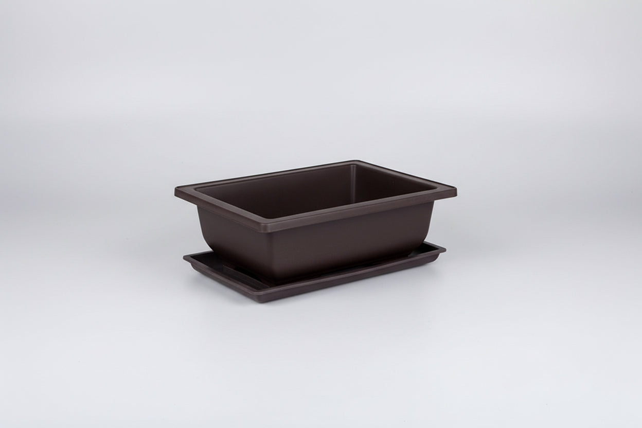 ClayZen™ Rectangular Bonsai Pot – Purple Clay Style Garden Planter