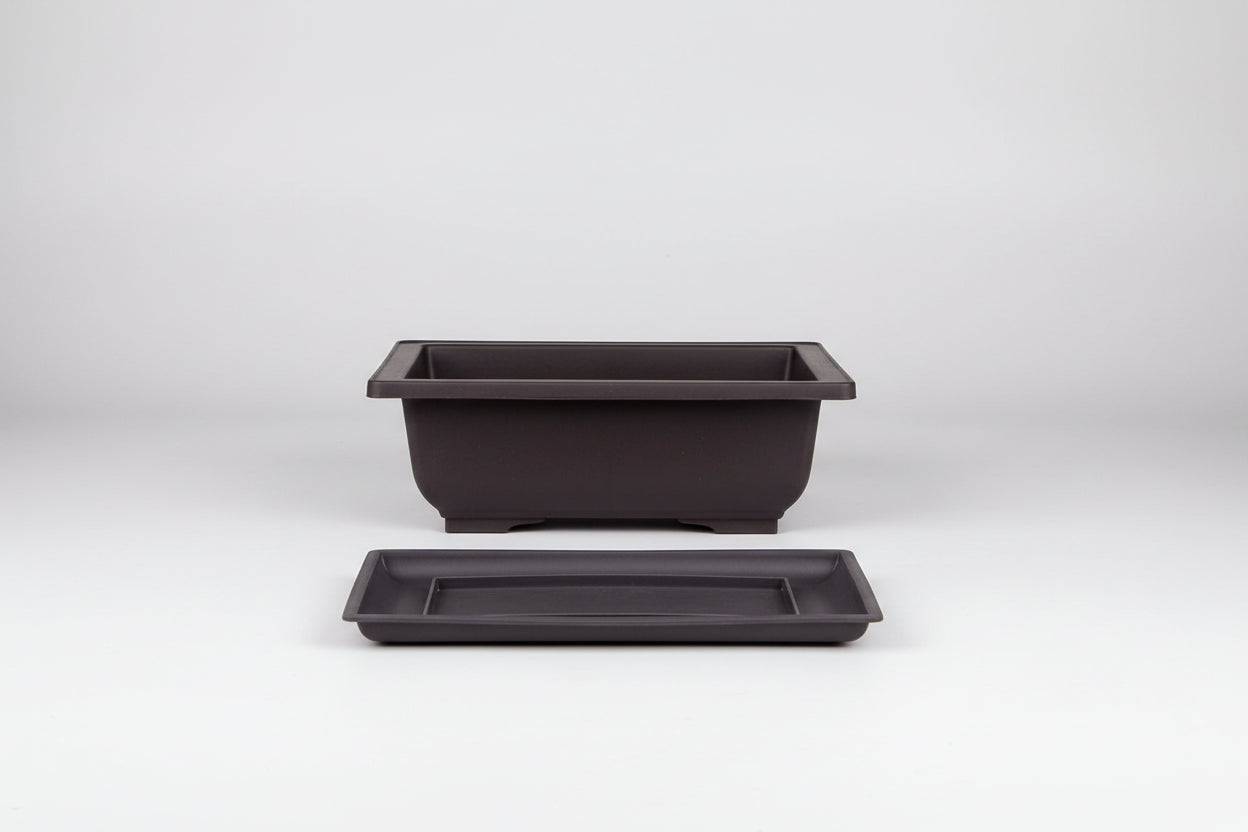 ClayZen™ Rectangular Bonsai Pot – Purple Clay Style Garden Planter