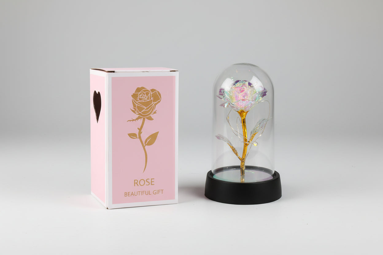 EternaGlow™ LED Rose in Glass Dome – Eternal Romantic Gift