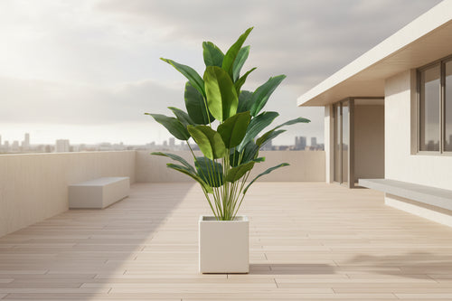 Artificial Tropical Palm Tree with Real Touch Monstera Leaves