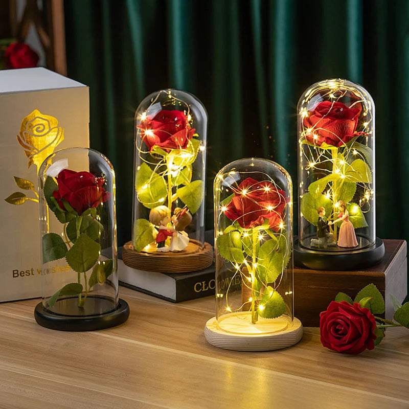 EternaGlow™ LED Rose in Glass Dome – Eternal Romantic Gift