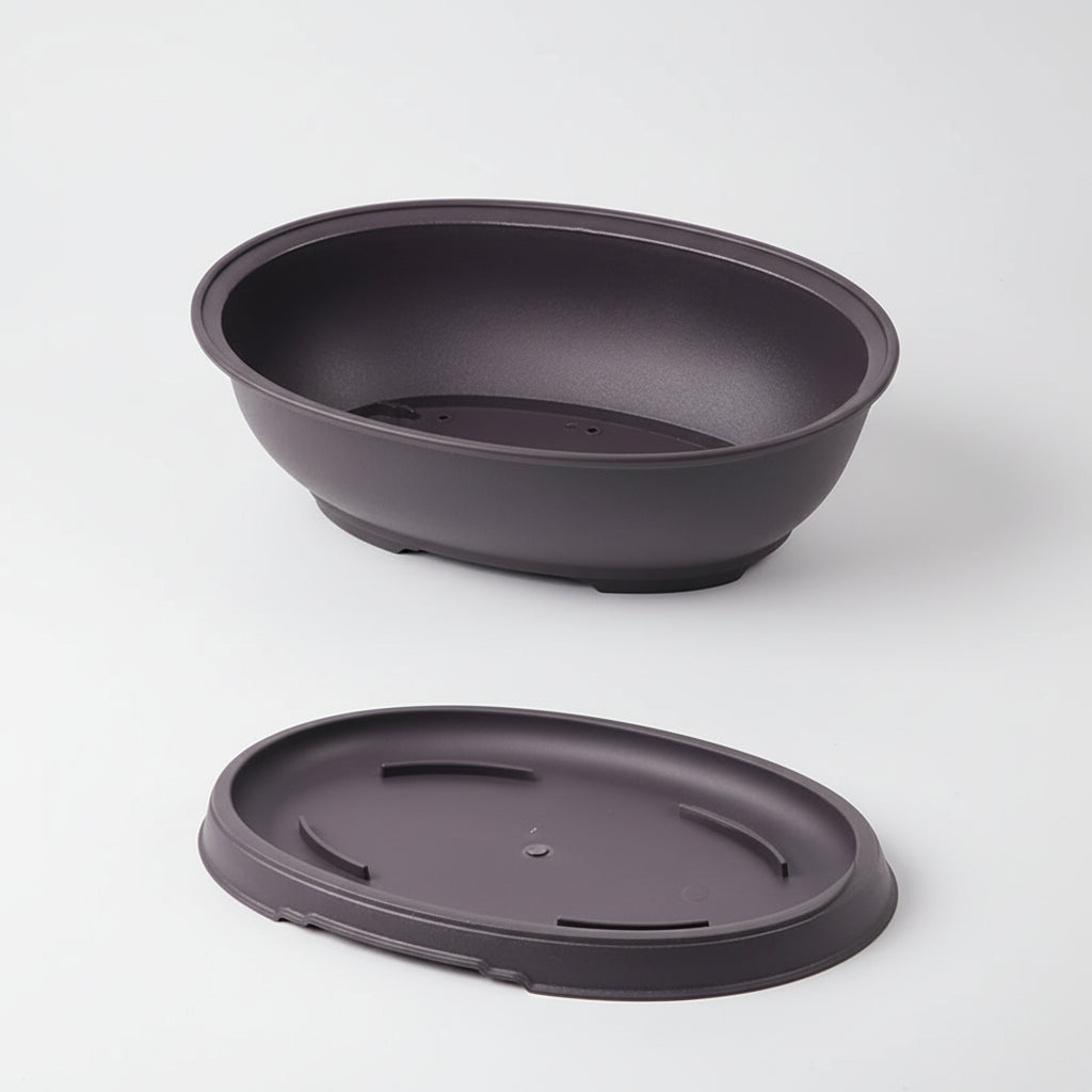 ClayZen™ Rectangular Bonsai Pot – Purple Clay Style Garden Planter