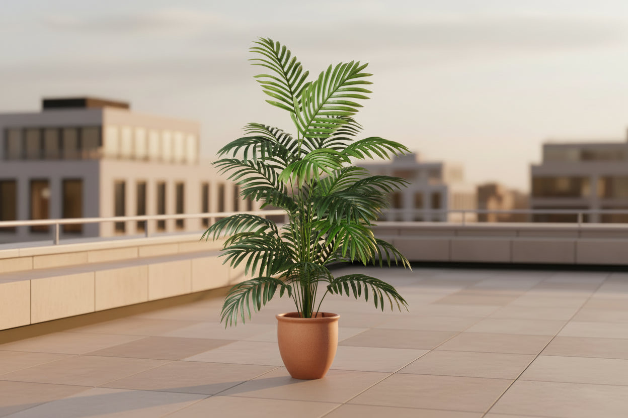UrbanTropics™ Large Artificial Palm Tree 90–120cm – Lifelike Monstera Leaf Plant