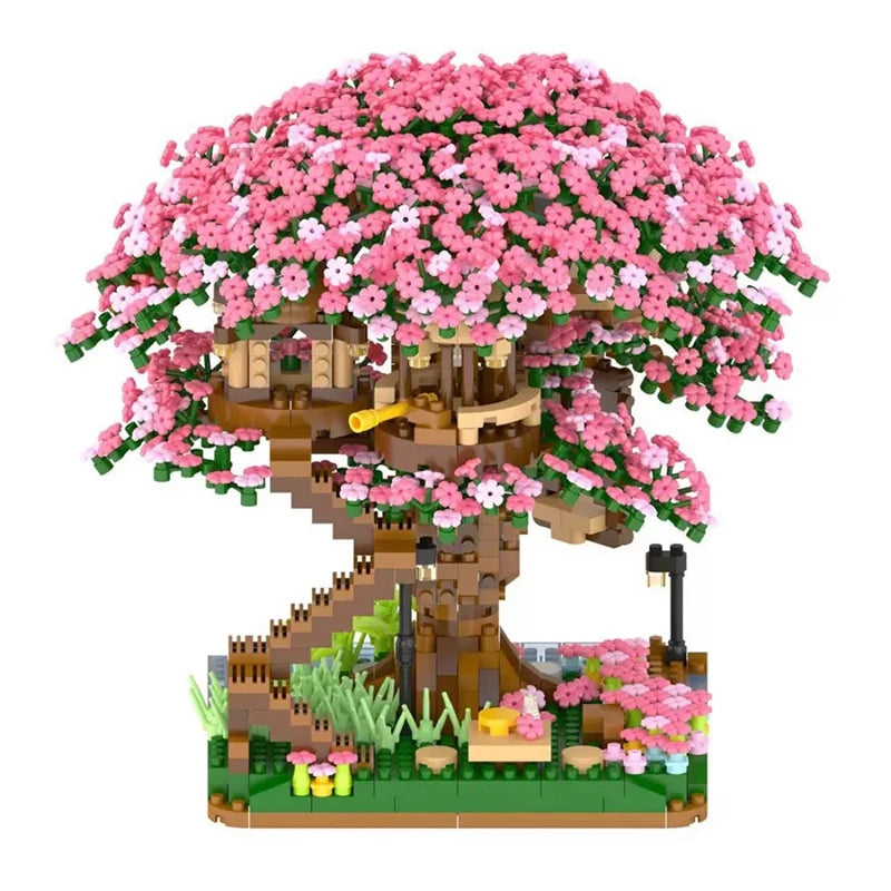 SakuraGlow™ LED Micro Block Treehouse – Build Your Own Romantic Nightscape