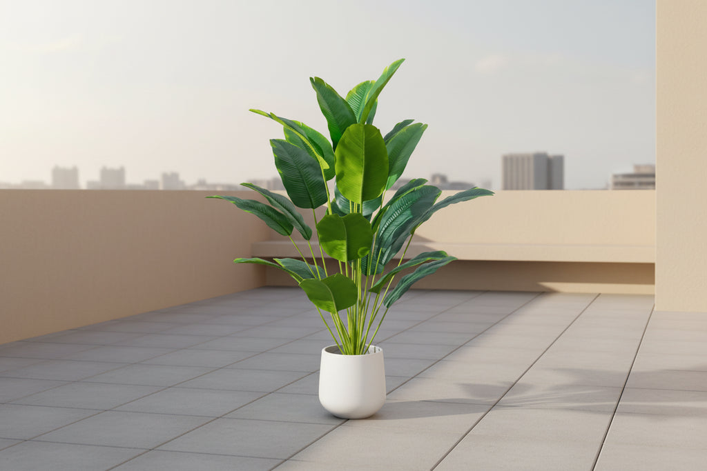 Artificial Tropical Palm Tree with Real Touch Monstera Leaves