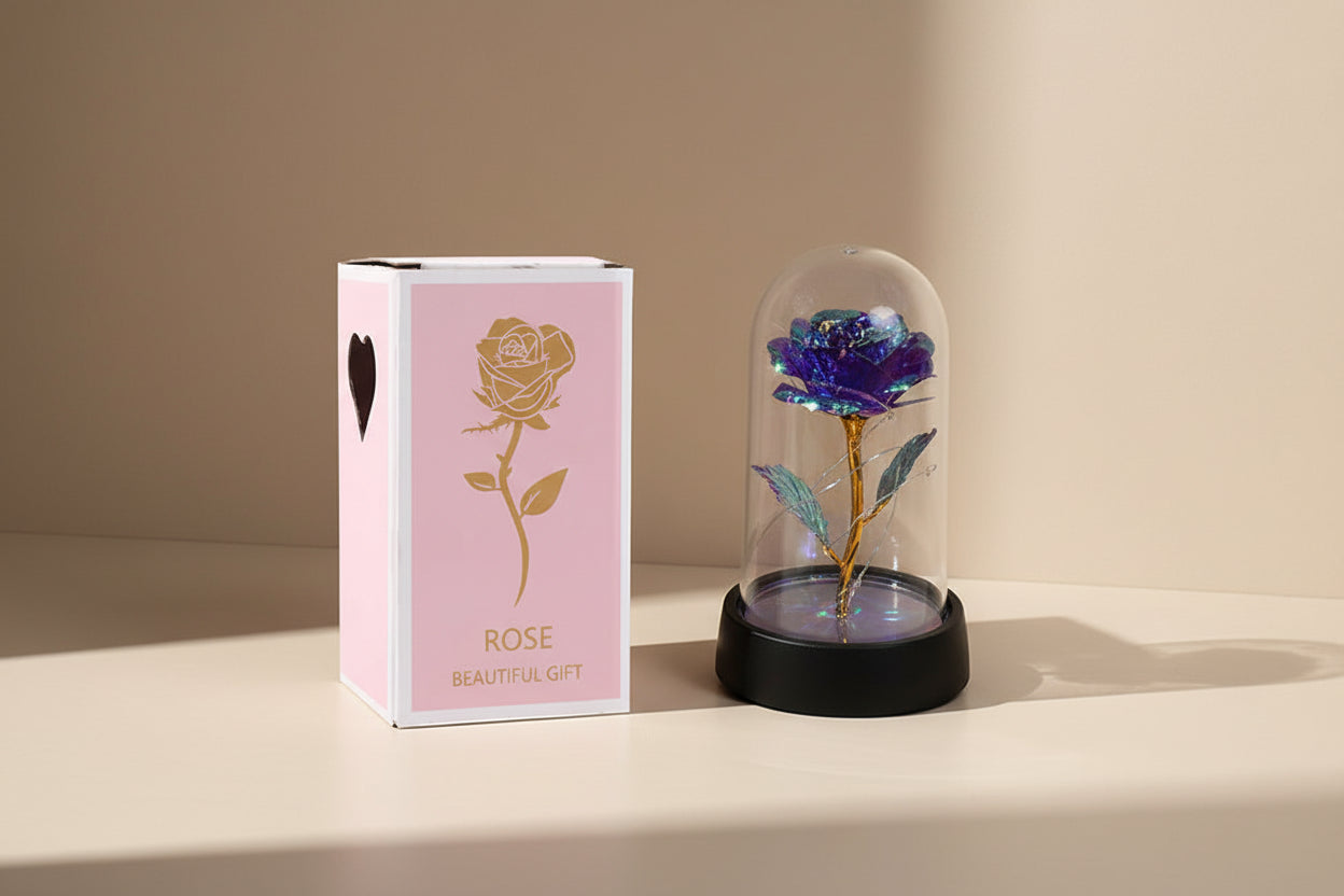 EternaGlow™ LED Rose in Glass Dome – Eternal Romantic Gift