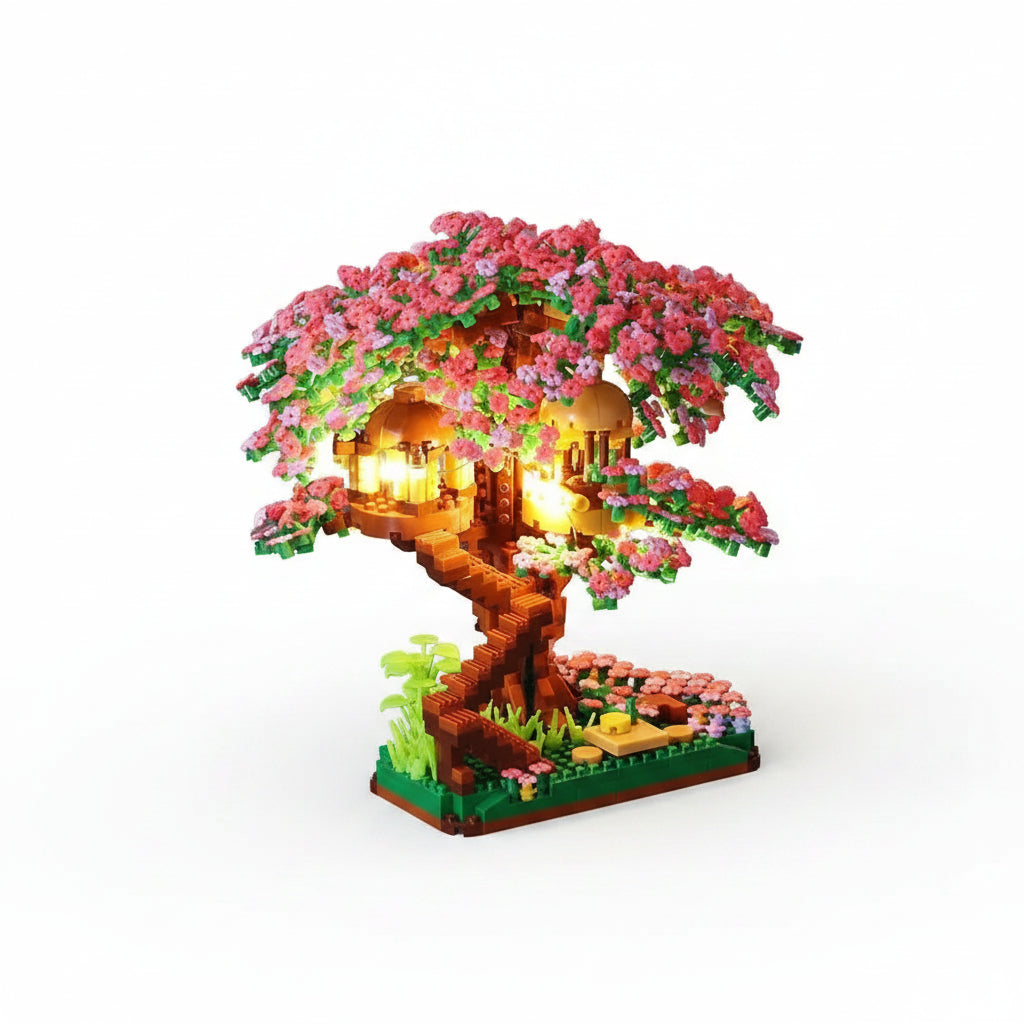 SakuraGlow™ LED Micro Block Treehouse – Build Your Own Romantic Nightscape