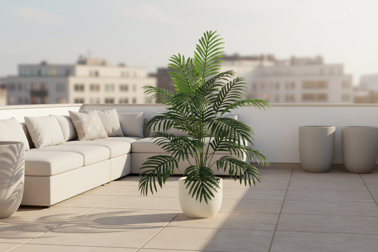 UrbanTropics™ Large Artificial Palm Tree 90–120cm – Lifelike Monstera Leaf Plant