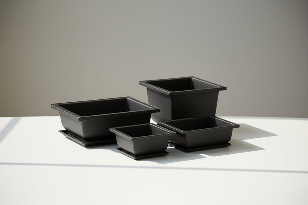 ClayZen™ Rectangular Bonsai Pot – Purple Clay Style Garden Planter