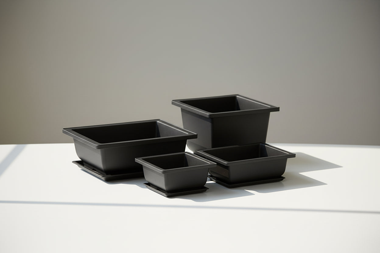 ClayZen™ Rectangular Bonsai Pot – Purple Clay Style Garden Planter