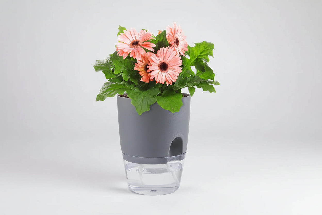 HydroEase™ Self-Watering Planter – 2-Layer Smart Hydroponic Pot with Wick System