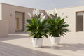 CallaBloom™ Artificial Calla Lily & Palm Leaf – Elegant White Floral Décor