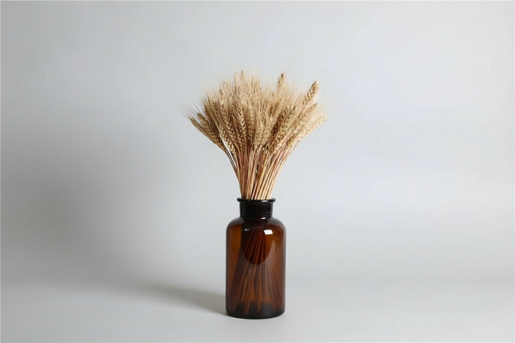 GoldenHarvest™ 100 pcs Dried Wheat & Bunny Tail Flowers – Natural Rustic Décor