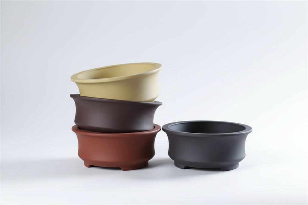 CeramiZen™ Bonsai Pot – Minimalist Round Ceramic Planter (4 Colours)
