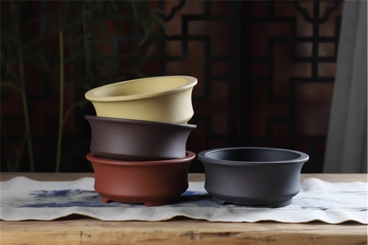 CeramiZen™ Bonsai Pot – Minimalist Round Ceramic Planter (4 Colours)