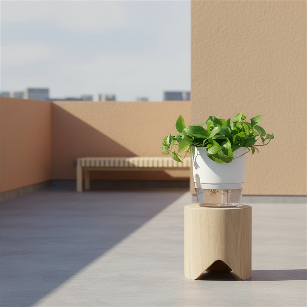 HydroEase™ Self-Watering Planter – 2-Layer Smart Hydroponic Pot with Wick System