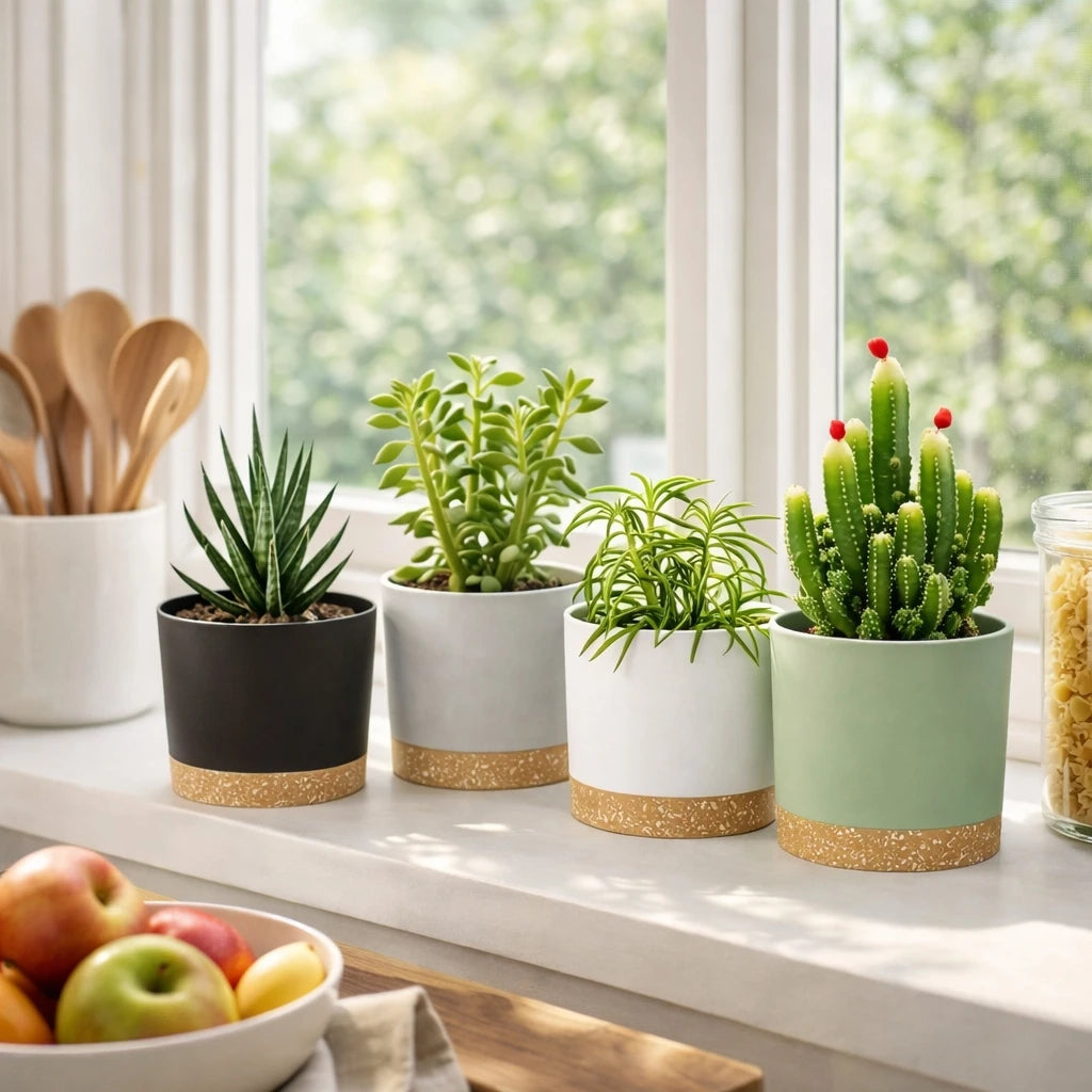 EasyDrain™ 2PCS Flower Pots – Removable Base Smart Planters (16.5cm)